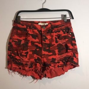 2 for 20‼️ Revamped bright red cami jean shorts